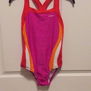 Pink Girls One Piece Speedo Swimsuit